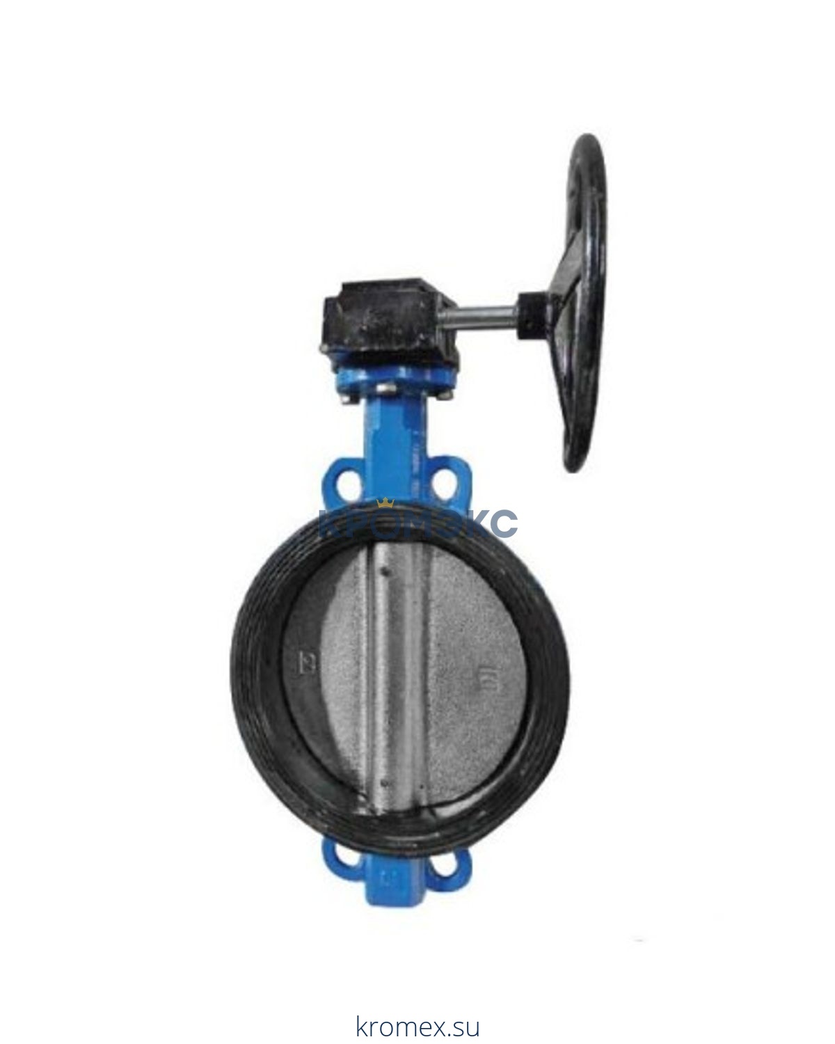 Затвор дисковый поворотный чугун Ду 350 Ру10/16 межфл с редуктором Китай