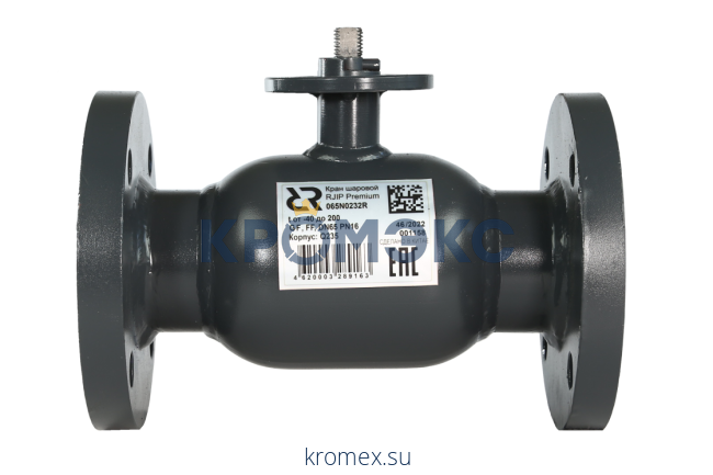 Шаровой кран RJIP Premium FF GF DN 80 PN 25 Т= 180 °С, ф/ф, стандартный проход, под эл/п, Ридан 065N0337R
