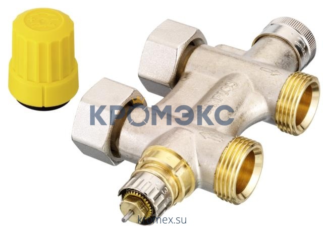 Узел нижнего подключения термостатический VHS для двухтр Ду 15 Ру10 1/2"x3/4"ЕК прямой клипс RTR (RA) Danfoss 013G4742