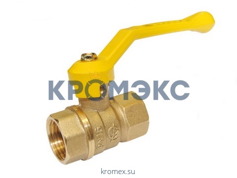 Кран шаровой латунь газ Стандарт 220 аналог 11б27п Ду 25 Ру16 ВР полнопроходной рычаг ГАЛЛОП 116032