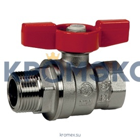 Кран шаровой латунь хром R854 Ду 15 Ру35 ВР/НР полнопроходной бабочка Giacomini R854X023.