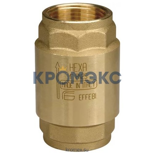 Клапан обратный латунь осевой NRV EF Ду 15 Ру25 Тмакс=110 оС ВР G1/2" диск пластик шток пластик Danfoss 065B8224