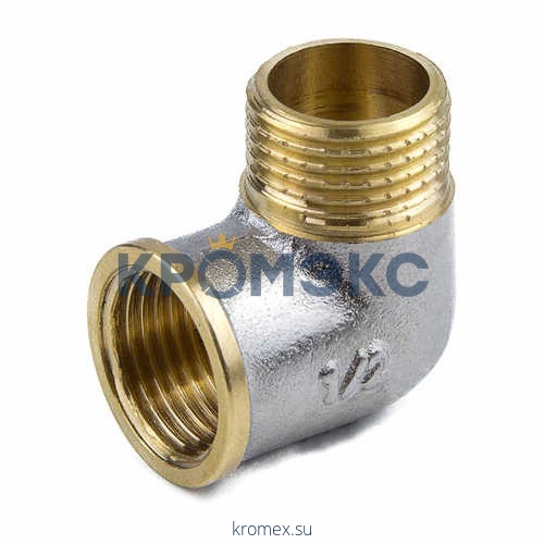 Угольник латунь никель Ду 25 (1") ВР/НР 9002 ГОСТ 32585-2013 Aquasfera 9002-03