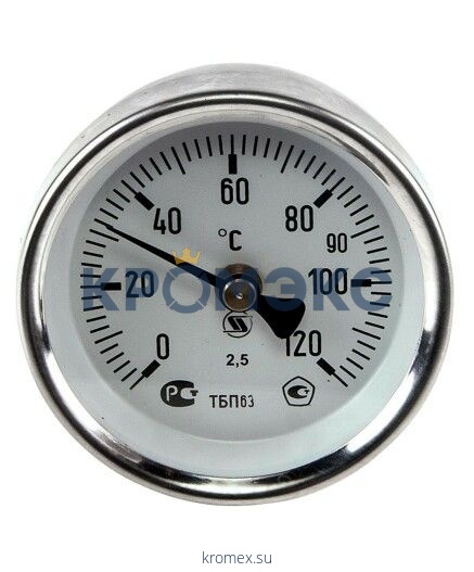 Термометр накладной Дк63 120С ТБП63/ТР50 ЗАВОД ТЕПЛОТЕХНИЧЕСКИХ ПРИБОРОВ