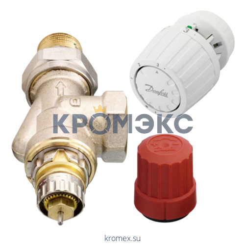 Комплект термостатический RTR-N UK/RTR 7090 газ/нап для двухтр Ду 15 Ру10 угловой осевой клипс RTR (RA) 5-26oC Danfoss 013G2160