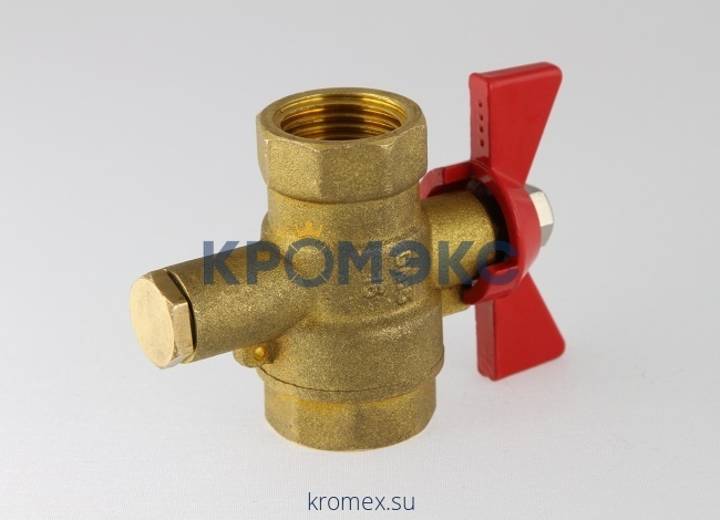 Шаровой кран для монтажа датчика температуры теплосчетчика DN 20, Ридан 187F0592R