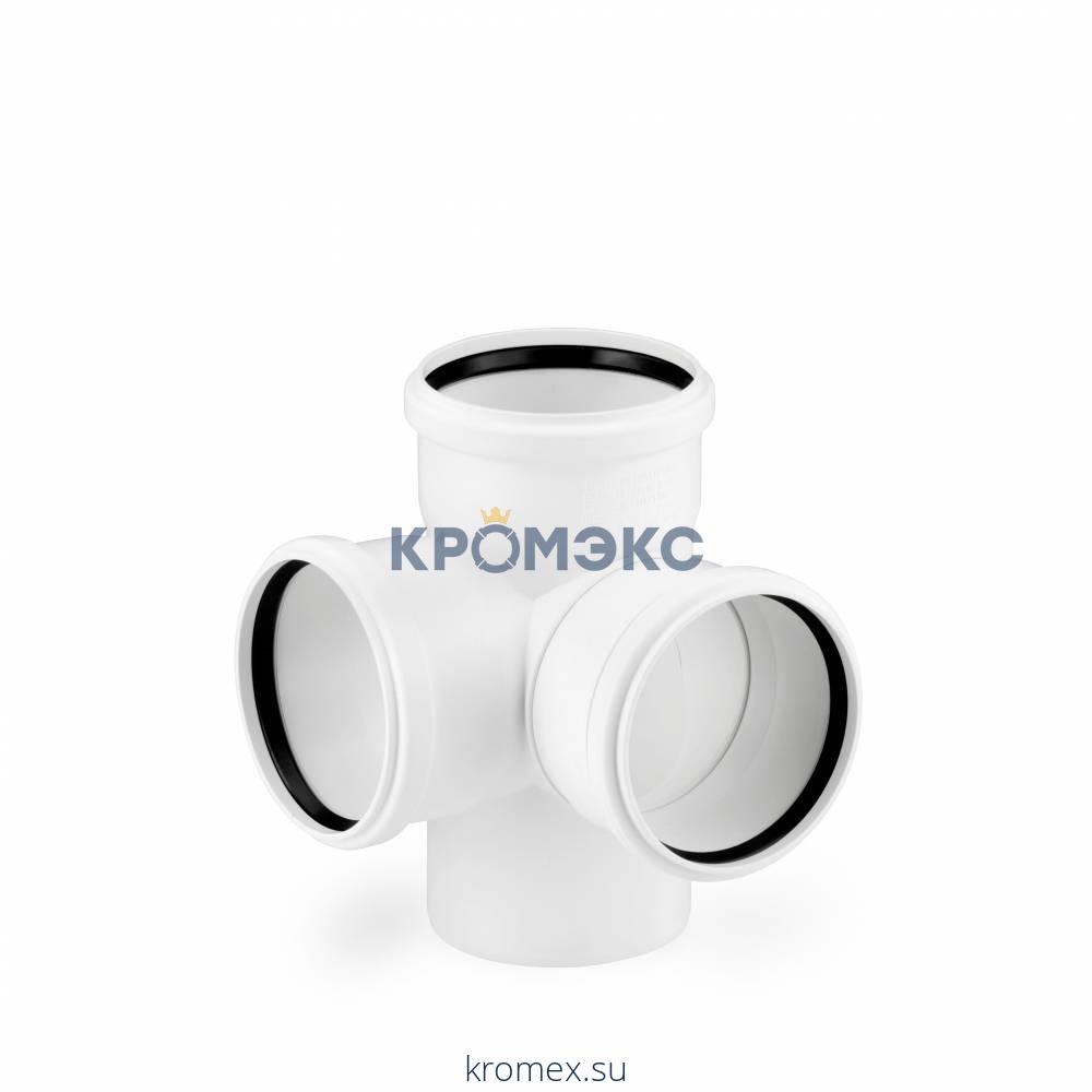 Крестовина PP-H 2-плоскостная бесшумная белая RAUPIANO PLUS Дн 110х110х110х87гр б/нап в/к Rehau 11215641003