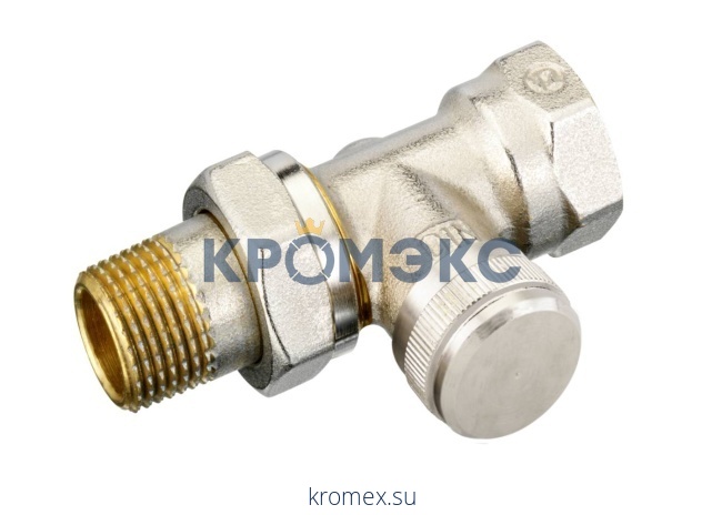 Клапан запорный LV DN 20 PN 10, Т=120 °С, прямой, никелированный, с возможностью опорожнения, для бокового присоединения к радиатору, Ридан 003L0146R