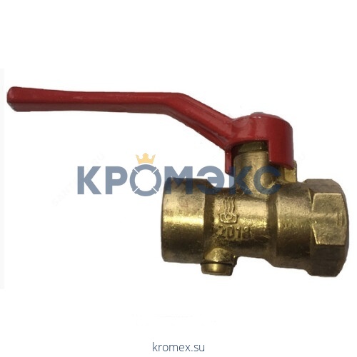 Кран для манометра шаровой латунь 11Б27п11 Ду 15 Ру16 ВР G1/2"-М20х1,5 с рукояткой без фланца вода/пар ВИПРА КШМ-05.00.000-01
