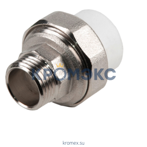 Муфта PP-R комбинированная разъемная белая НР Дн 20х3/4" VALFEX 10156120