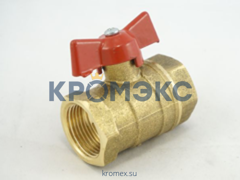 Кран шаровой латунь 11б27п5 Ду 20 Ру16 ВР полнопроходной бабочка Цветлит ZW10088
