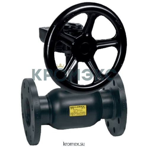 Кран шаровой сталь Ballomax КШТ 61.103 Ду 125 Ру16 фл ISO-фл и рукоятка BROEN КШТ 61.103.125.А.16