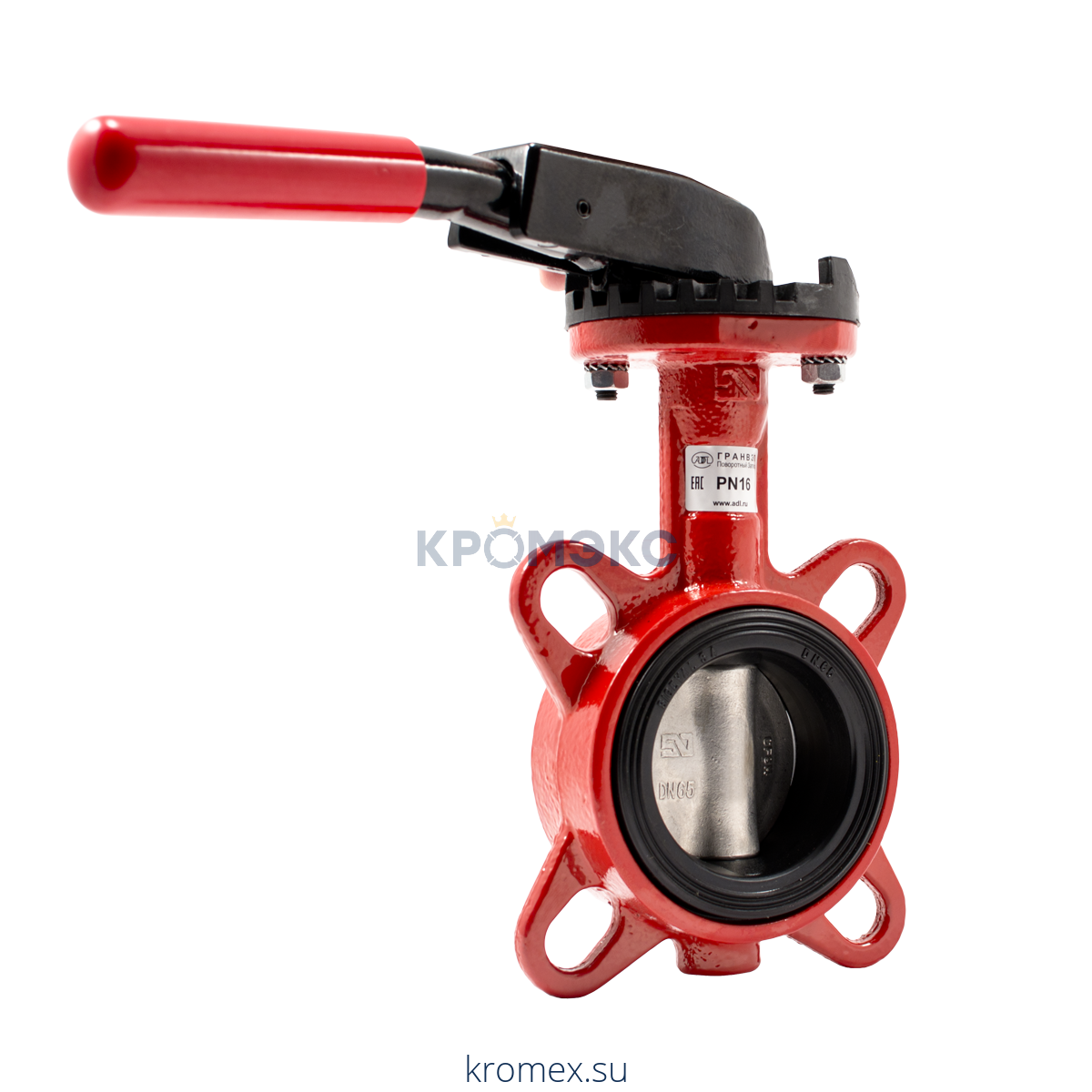 Затвор дисковый поворотный чугун ЗПТЛ Ду 65 Ру16 межфл с рукояткой диск нерж манжета EPDM HT FLN(w)-5-065-MN-НТ Гранвэл BD01M27275