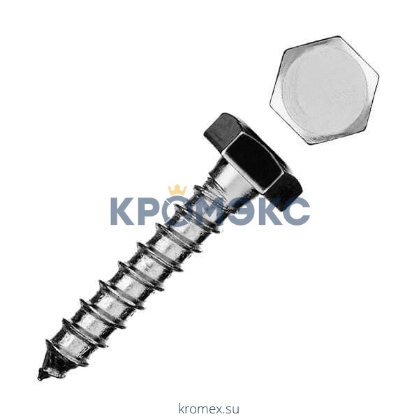 Шуруп с шестигранной головкой D6х80 Китай (100 шт)