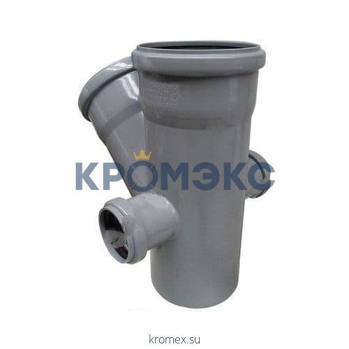 Крестовина PP-H 2-плоскостная левая и правая серая Дн 110х110х50х45гр б/нап RTP (РосТурПласт) 19197