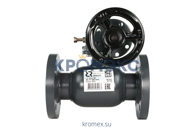 Шаровой кран RJIP Premium FF WG DN 150 PN 16 Т= 180 °С, ф/ф, стандартный проход, с редуктором, Ридан 065N0251GR