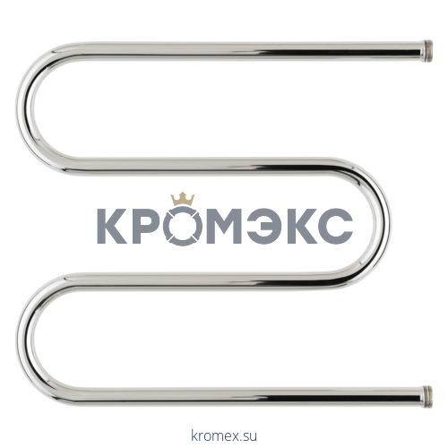 Полотенцесушитель водяной нерж сталь М-образный Ду 25 (1") НР 500х300мм боковое подключение б/к Элит-Металл