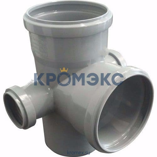 Крестовина PP-H 2-плоскостная левая и правая серая Дн 110х110х50х87гр б/нап RTP (РосТурПласт) 19027