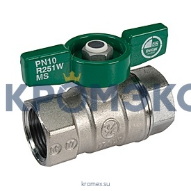 Кран шаровой латунь хром R251W Ду 10 Ру42 ВР бабочка Giacomini R251WX022