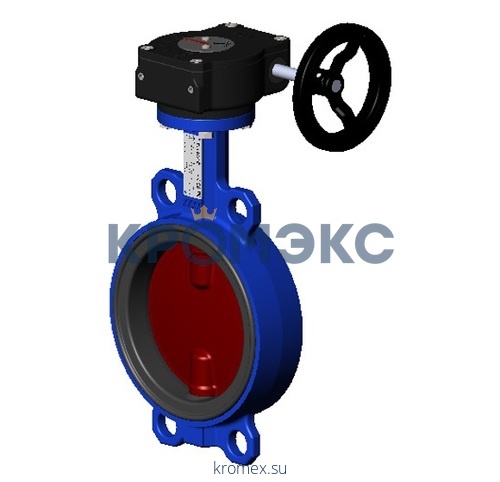 Затвор дисковый поворотный чугун VPI4448-08EP Ду 200 Ру16 межфл с редуктором диск чугун манжета EPDM Tecofi VPI4448-08EP0200