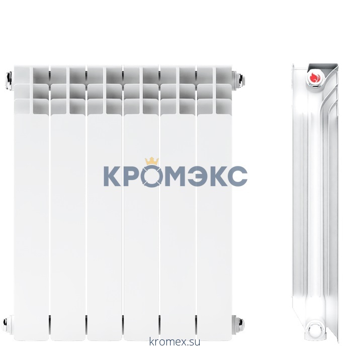 Радиатор алюминиевый РА 500/100 8 секций RAL 9016 (белый) НРЗ