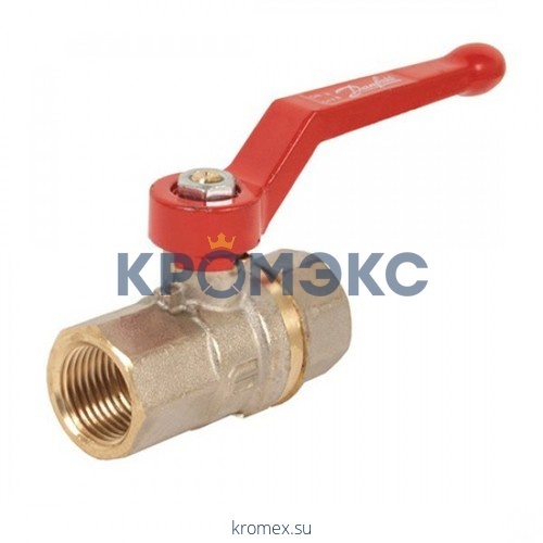 Кран шаровой латунь никель BVR-A Ду 50 Ру25 ВР полнопроходной рычаг Danfoss 065B3093