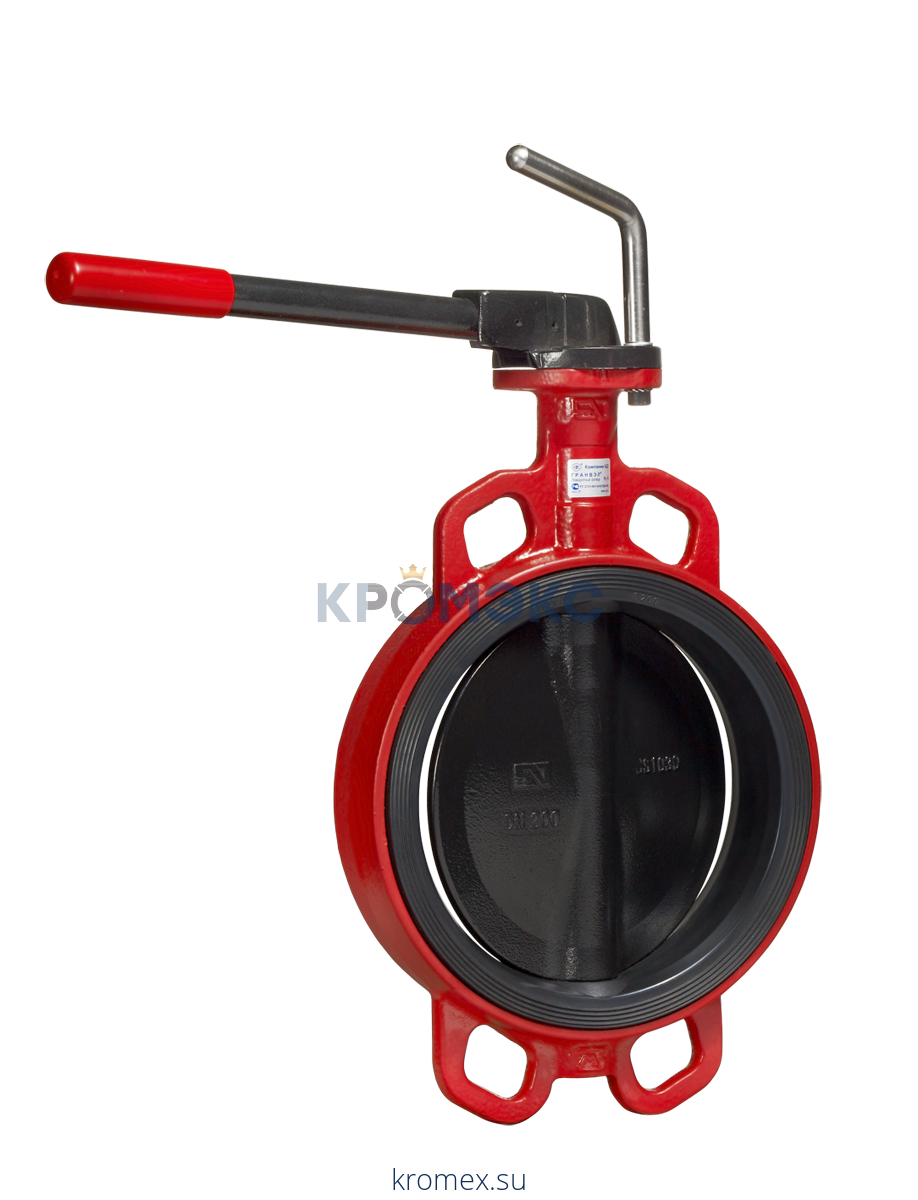Затвор дисковый поворотный чугун ЗПВС Ду 100 Ру16 межфл с рукояткой диск чугун манжета EPDM с 2-мя конц выкл Гранвэл BD01Q569680 FL(w)-3-100-MN-E