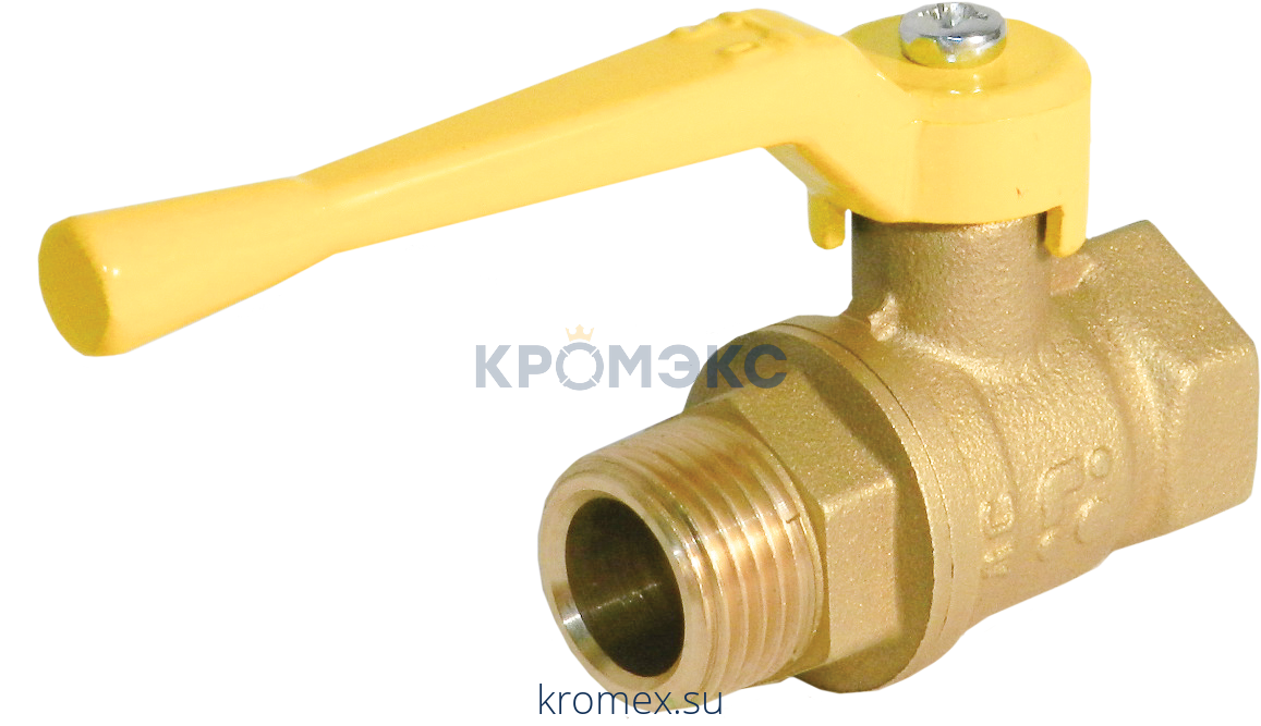 Кран шаровой латунь газ 11б27п А11 Ду 20 Ру25 ВР/НР полнопроходной рычаг БАЗ БАЗ.А11.0.20