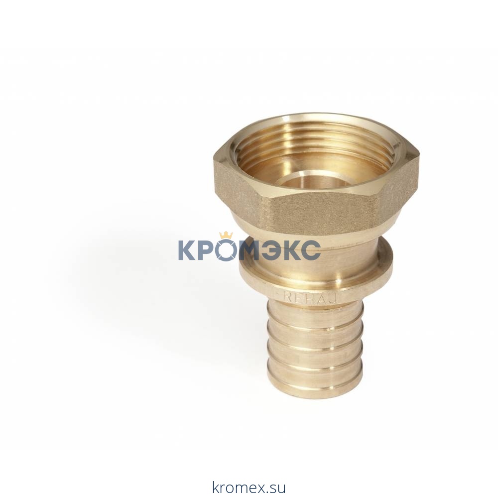 Муфта для PE-X бронза RAUTITAN RX Дн 63х2 3/8" с накидной гайкой Rehau 13660871001 (137285)