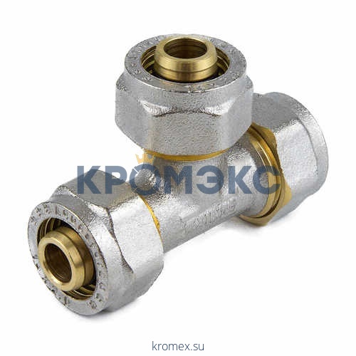 Тройник МП латунь никель обжим 7011 Дн 26 ГОСТ 32415-2013 Aquasfera 7011-03