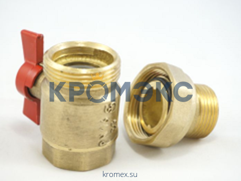 Кран шаровой латунь 11б27п9 Ду 20 Ру16 ВР/"американка" полнопроходной бабочка Цветлит ZW10094