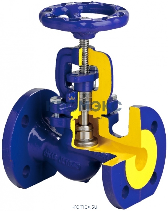 Клапан запорный чугун 215A Ду 300 Ру16 Тмакс=300 оС фл со штурвалом сальниковый Zetkama 215А300С71