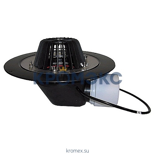 Воронка кровельная PP HL64.1 с горизонтальным выпуском Дн 75/110 с листвоуловителем, электрообогревом, теплоизоляцией, обжимным фланцем HL HL64.1