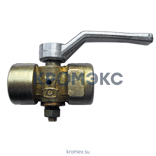 Кран для манометра 3-ходовой латунь 11б18бк5/11б18бк Ду 15 Ру16 ВР G1/2"-М20х1,5 с рукояткой без фланца ВИПРА КПТ 3.04.00