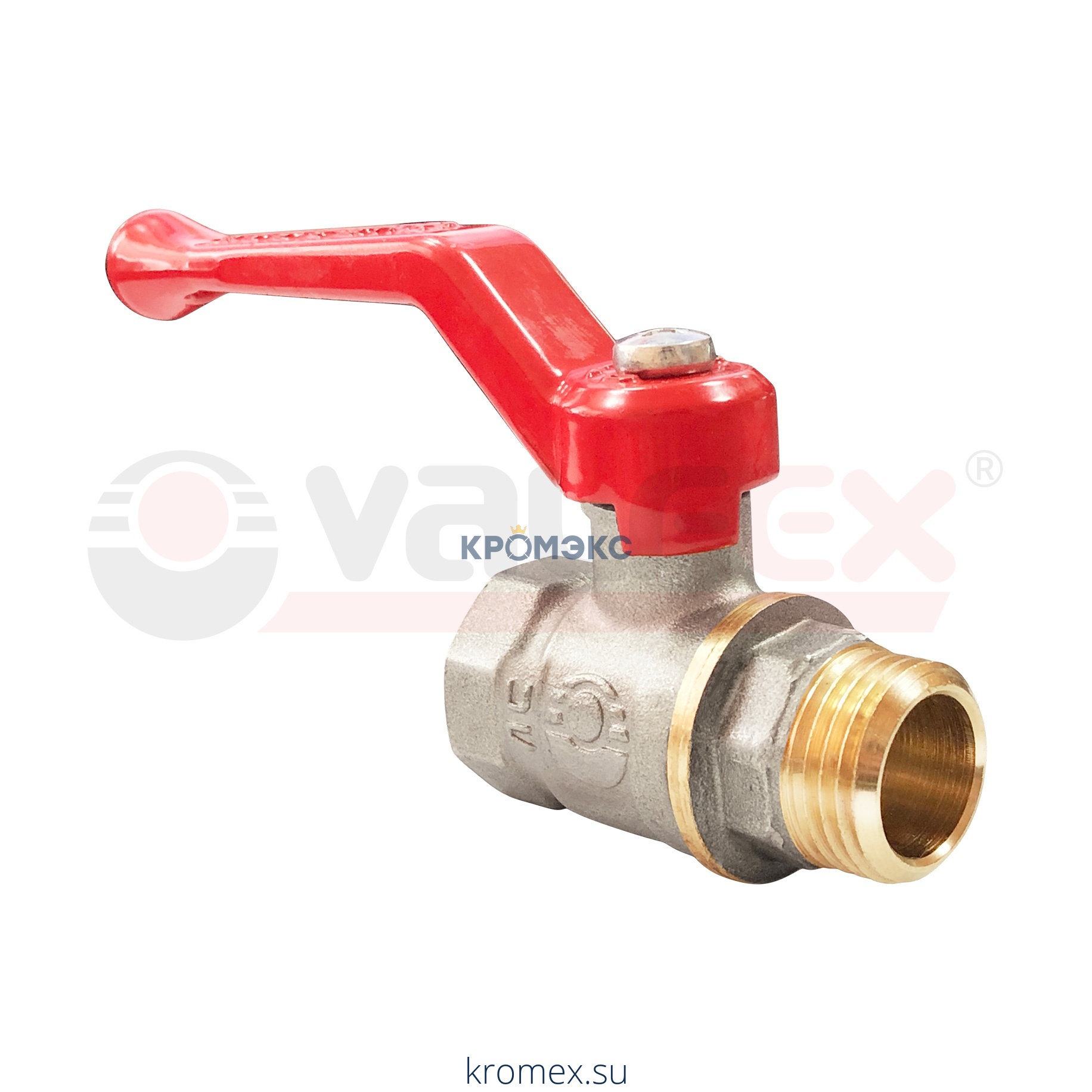 Кран шаровой латунь никель 11Б27фт1М OPTIMA Ду 20 Ру16 ВР/НР полнопроходной рычаг VALFEX VF.215.NLR1.034