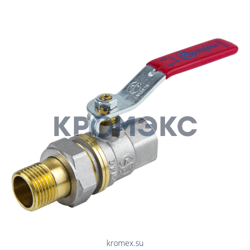 Кран шаровой латунь никель 1006 Euro Ду 40 Ру16 ВР/"американка" полнопроходной рычаг Aquasfera 1006-05