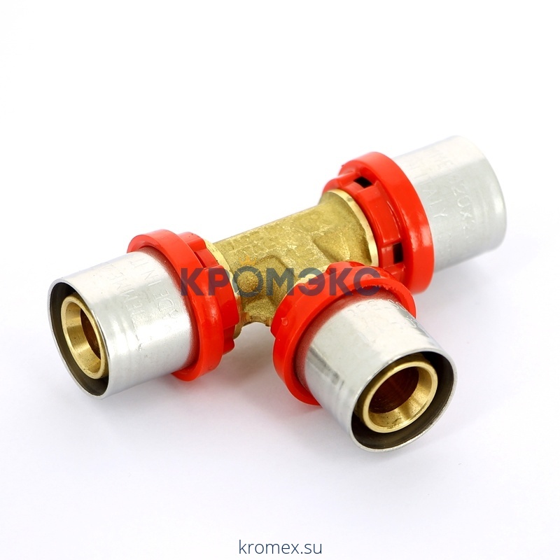 Тройник МП латунь пресс 1657G Дн 20 TIEMME 1650005