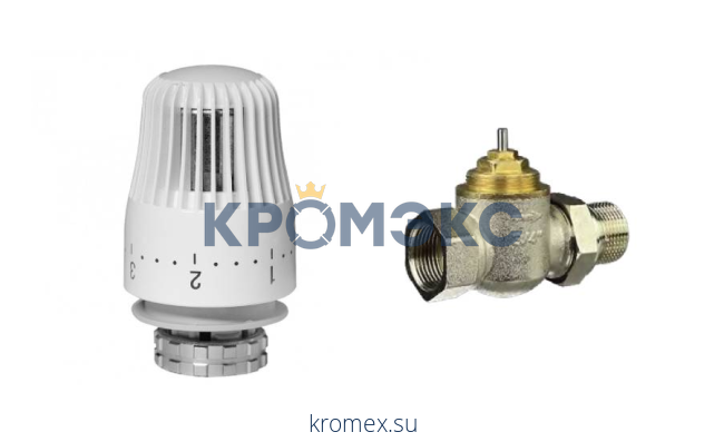 Комплект: 013G7026R_клапан терморегулирующий TR-G DN 20 PN 16, Т=120 °С, прямой, никелированный, с внутренней резьбой; 013G7084R_Термостатический элемент TR 84, жидкостной датчик, для установки на клапаны TR-N и TR-G c присоединительной резьбой М30× 013G2