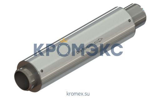 Компенсатор сильфонный осевой однослойный с кожухом и внутренним экраном сталь нерж DEK Ду 25 Ру16 под приварку патрубки сталь оц L=285мм Hortum 25-16-50 (0010025-050/t95) сжатие/растяжение 30/20