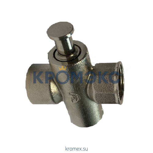 Кран для манометра кнопочный латунь Ду 15 Ру16 ВР G1/2"-М20х1,5 без рукоятки без фланца Пензапромарматура 00711000