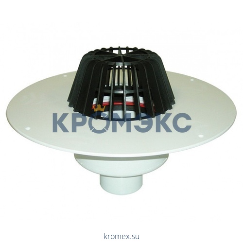Воронка кровельная PP HL62.1P с вертикальным выпуском Дн 110 с листвоуловителем, электрообогревом, теплоизоляцией HL HL62.1P/1