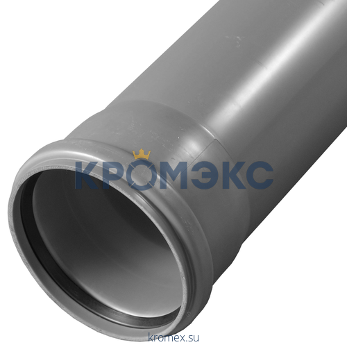 Труба НПВХ с раструбом серая Дн 50х1,8 б/нап L=0,5м в/к Агригазполимер