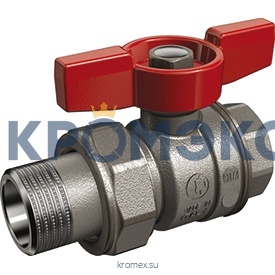 Кран шаровой латунь хром R859 Ду 20 Ру35 ВР/"американка" полнопроходной бабочка Giacomini R859X325