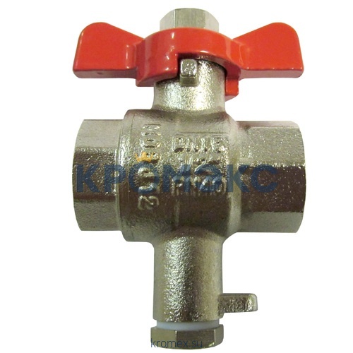 Кран латунный шаровой для термодатчика Ду 15 ВР Danfoss 187F0593