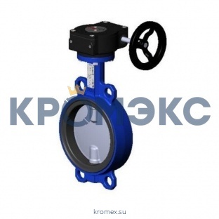 Затвор дисковый поворотный чугун Ду 600 Ру10/16 межфл с редуктором диск нерж EURO Benarmo