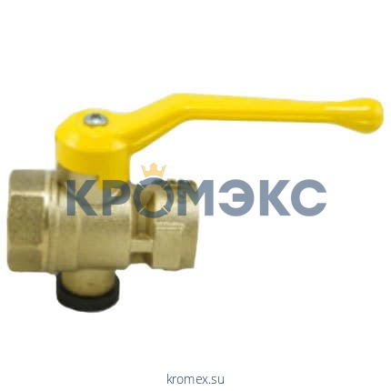 Кран для манометра шаровой латунь 11Б27п10 Ду 15 Ру16 ВР G1/2"-М20х1,5 с рукояткой без фланца флажок/рычаг для газа Цветлит ZW10019