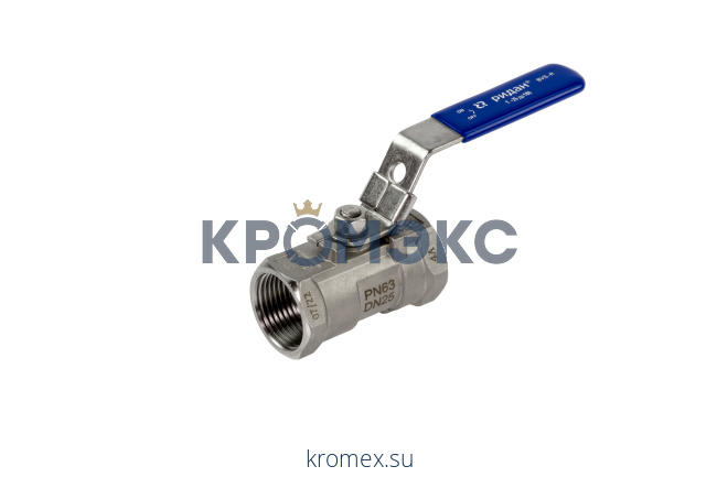 Шаровой кран BVS-R DN 25 PN 63, Т= 180 °С, ВР, стандартный проход, рукоятка, нерж. сталь, Ридан 082X4604R