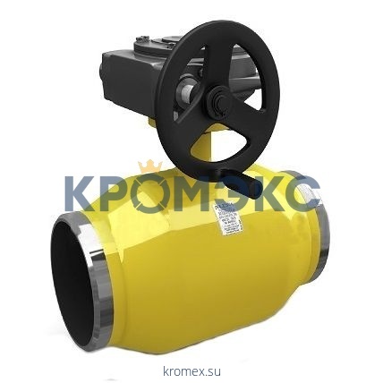 Кран шаровой сталь газ КШ.Ц.П.Р.GAS Ду 100 Ру25 п/привар с редуктором полнопроходной LD КШ.Ц.П.Р.GAS.100.025.П/П.02