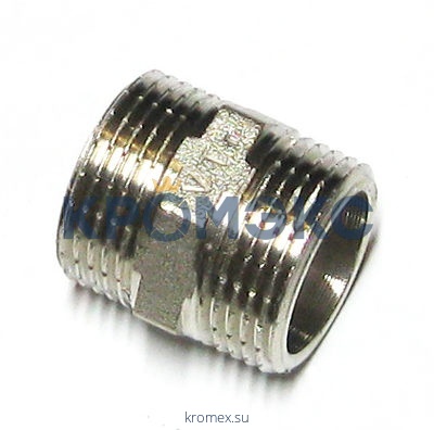 Ниппель латунь никель Ду 15 (1/2") НР VALFEX VF.582.N.012