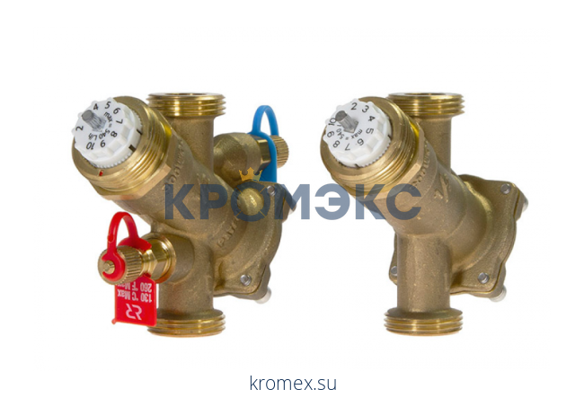 Комбинированный балансировочный клапан-ограничитель расхода AQT-R DN20 PN20, диапазон настройки=224-1120 л/ч, Tmax 130 °С, с наружной резьбой, без измерительных ниппелей, с изменяемой настройкой, корпус-DZR Латунь, Ридан 003Z1803R